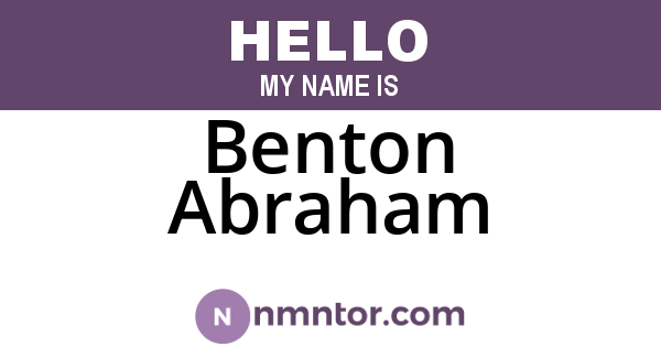 Benton Abraham