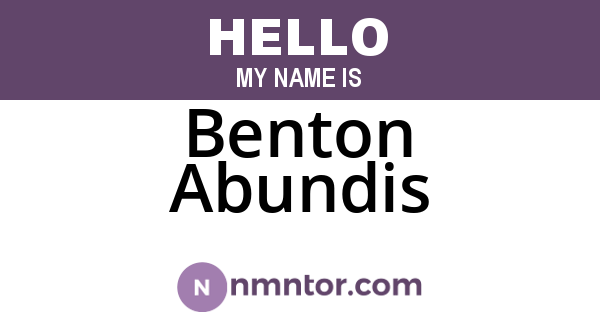 Benton Abundis