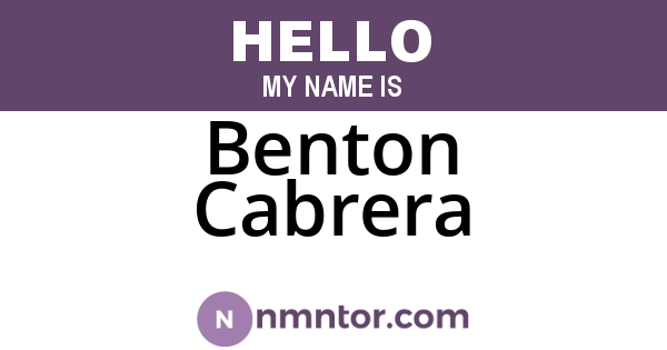 Benton Cabrera