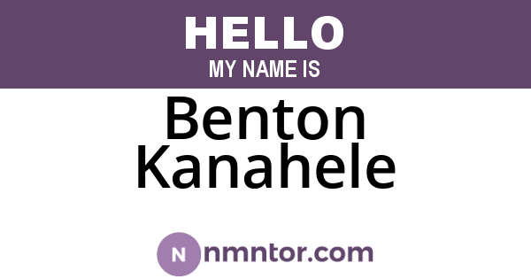 Benton Kanahele