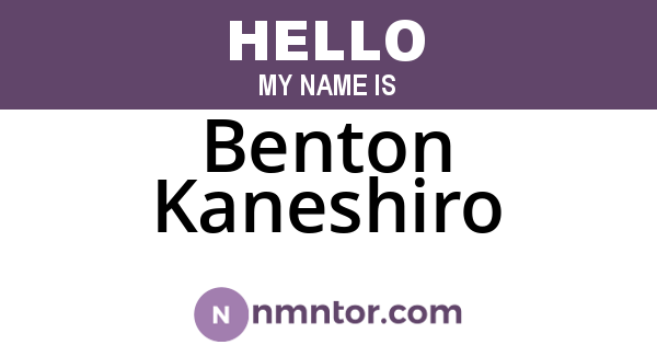 Benton Kaneshiro