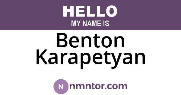 Benton Karapetyan