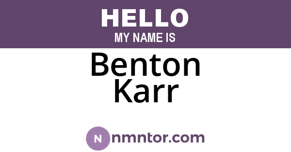 Benton Karr