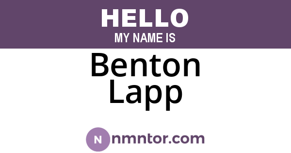 Benton Lapp