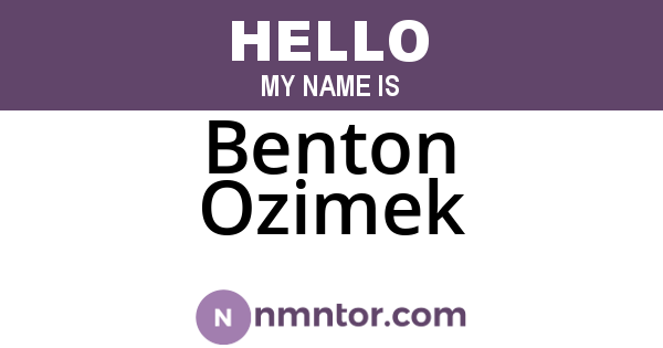 Benton Ozimek
