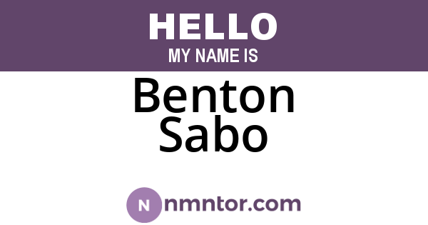 Benton Sabo