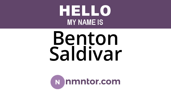 Benton Saldivar