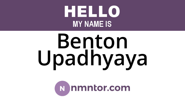 Benton Upadhyaya