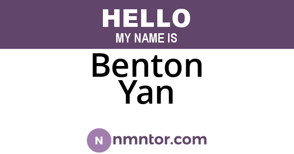 Benton Yan