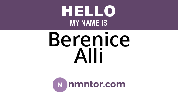 Berenice Alli