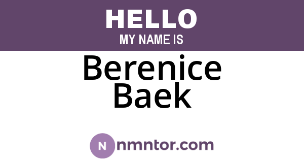 Berenice Baek