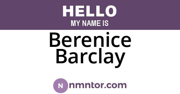 Berenice Barclay