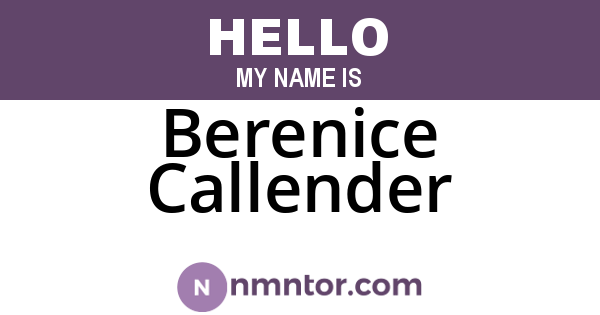 Berenice Callender