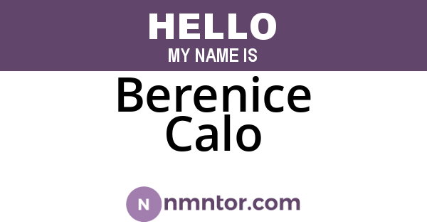 Berenice Calo