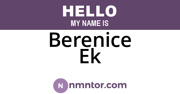 Berenice Ek
