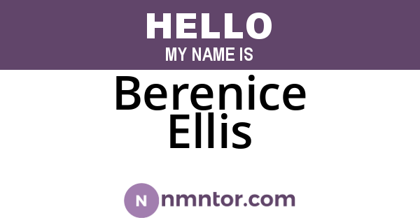 Berenice Ellis