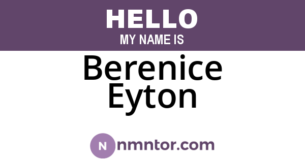 Berenice Eyton