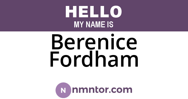 Berenice Fordham