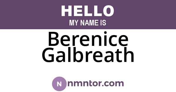 Berenice Galbreath
