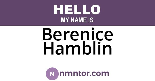 Berenice Hamblin
