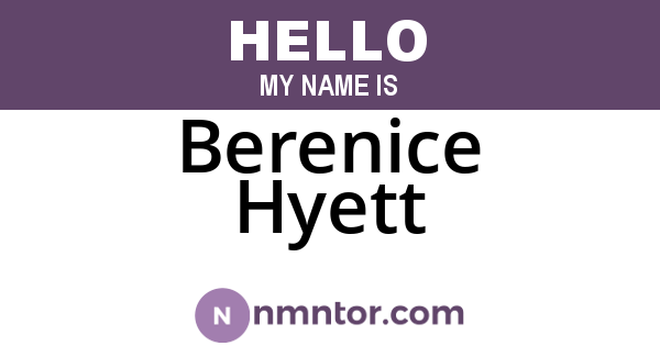 Berenice Hyett