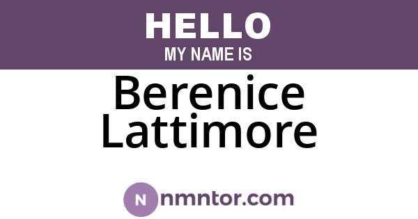 Berenice Lattimore