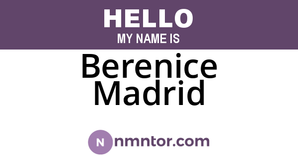Berenice Madrid