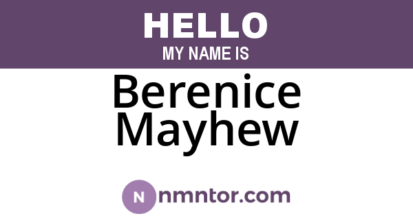 Berenice Mayhew