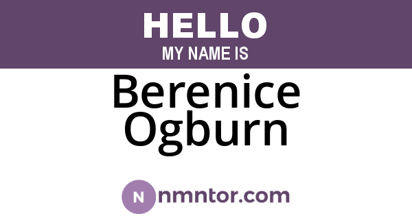 Berenice Ogburn