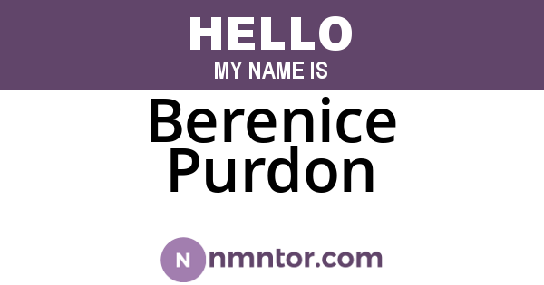 Berenice Purdon