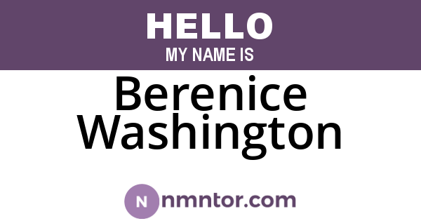 Berenice Washington