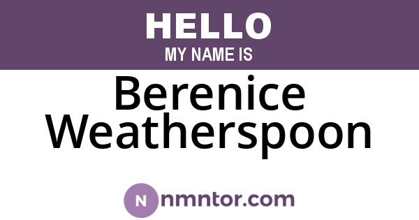Berenice Weatherspoon