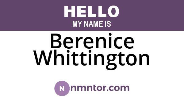 Berenice Whittington