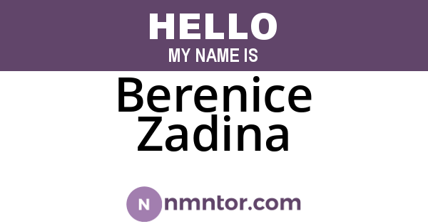 Berenice Zadina