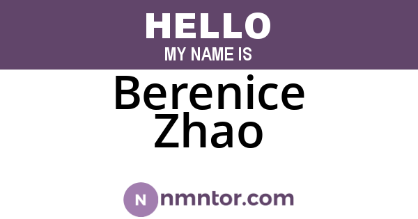 Berenice Zhao