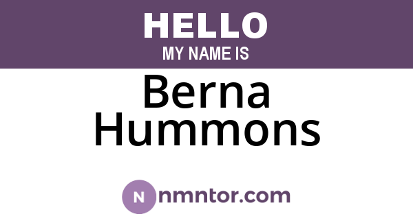 Berna Hummons