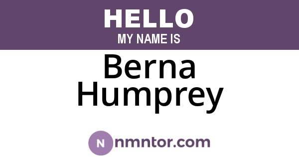 Berna Humprey