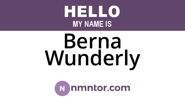 Berna Wunderly