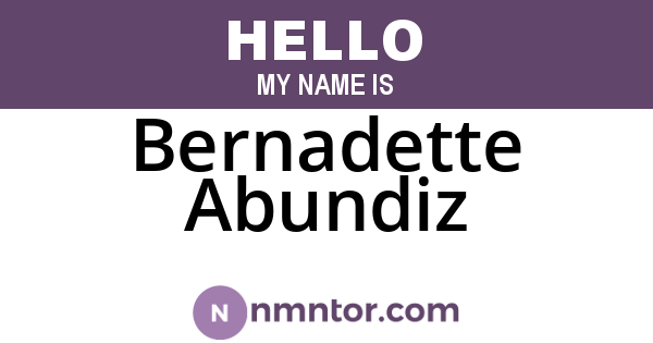 Bernadette Abundiz