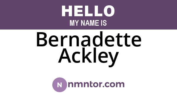 Bernadette Ackley