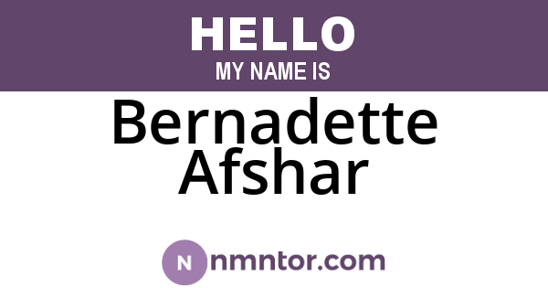 Bernadette Afshar