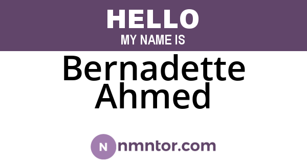 Bernadette Ahmed