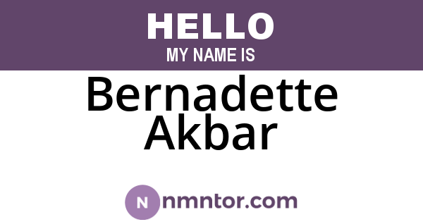 Bernadette Akbar