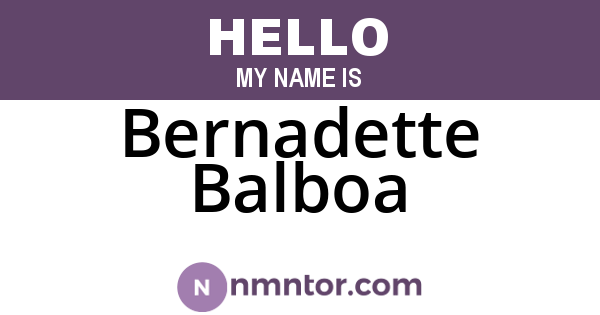 Bernadette Balboa