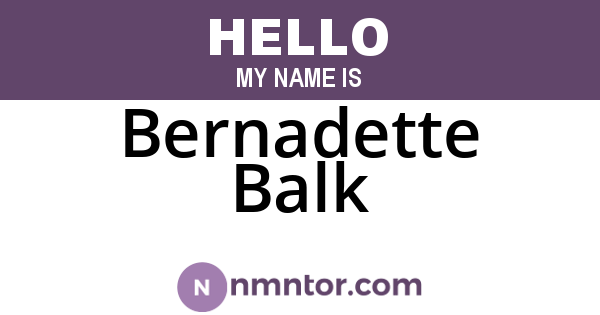 Bernadette Balk
