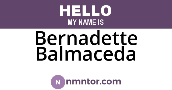Bernadette Balmaceda