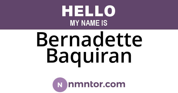 Bernadette Baquiran