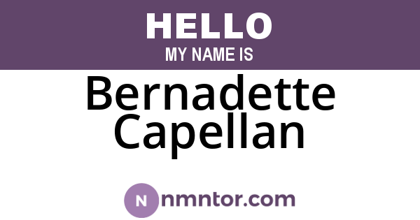 Bernadette Capellan