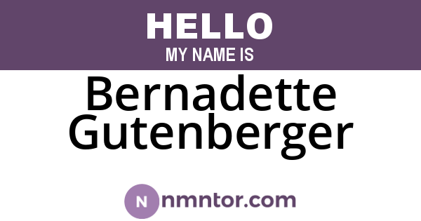Bernadette Gutenberger