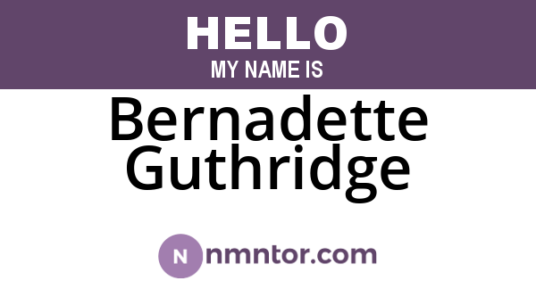 Bernadette Guthridge